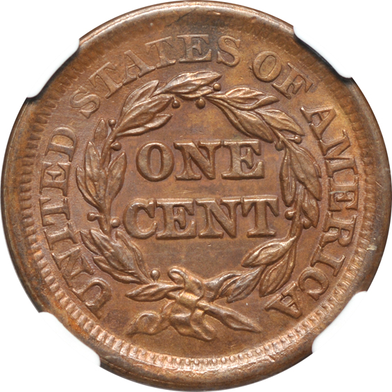 1826 AU-58 BN, and an 1853 MS-63 BN CAC, both NGC