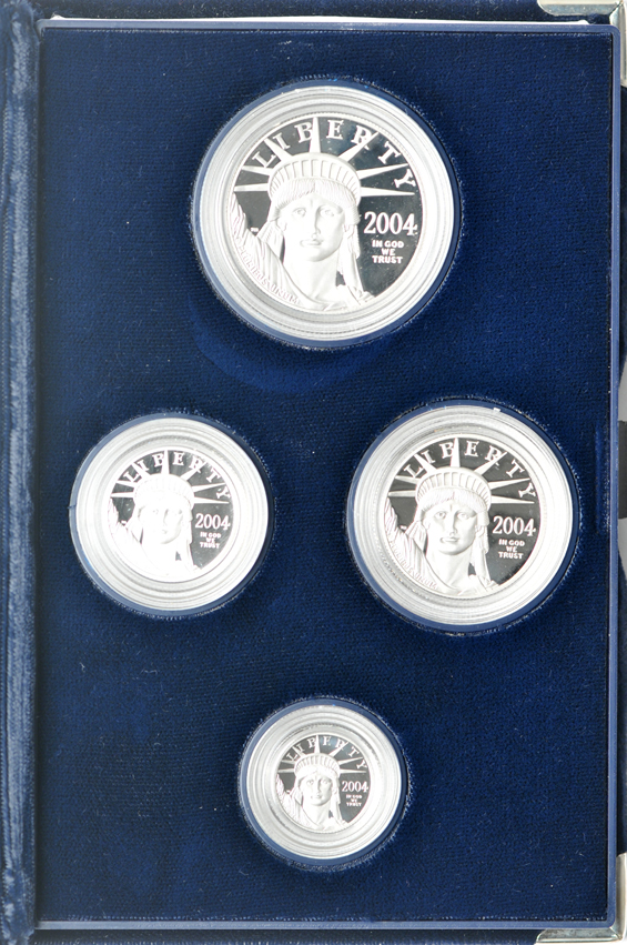 2004 Proof Platinum American Eagle four-coin set