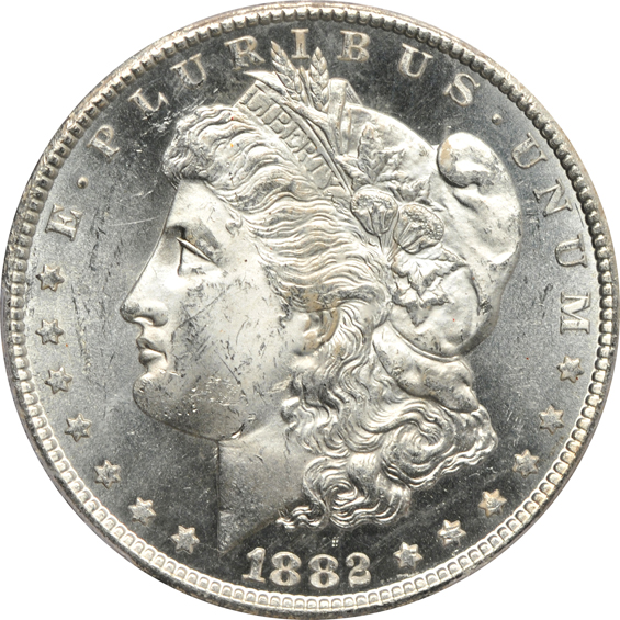 1882-CC PCGS MS-63DMPL, and an 1882-CC NGC MS-63 PL