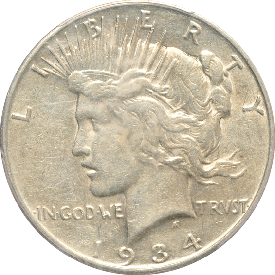 1928 ANACS MS-61, and a 1934-S PCGS XF-45