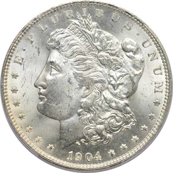 1901-O MS-65, 1903 MS-65, and a 1904-O MS-64, all PCGS