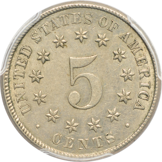 1883 Shield nickel AU-58, plus an 1883 With Cent Liberty nickel MS-63, both PCGS