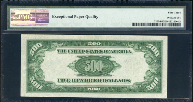 1934-A $500 New York Fr# 2202-B - PMG AU-53 EPQ