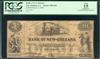 $20 Obsolete - Bank of New Orleans PCGS F-15/small rust stains and holes