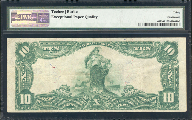 1902 $10 Blue Seal - Pittsburgh, PA Charter #252 - PMG VF-30 EPQ
