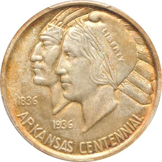 Five Choice or better silver commemorative half-dollars, all certified