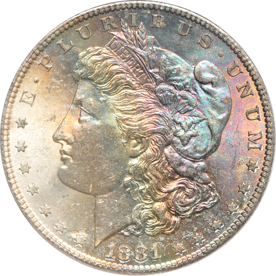 Three 1881-S, two MS-65, and one MS-64, all PCGS