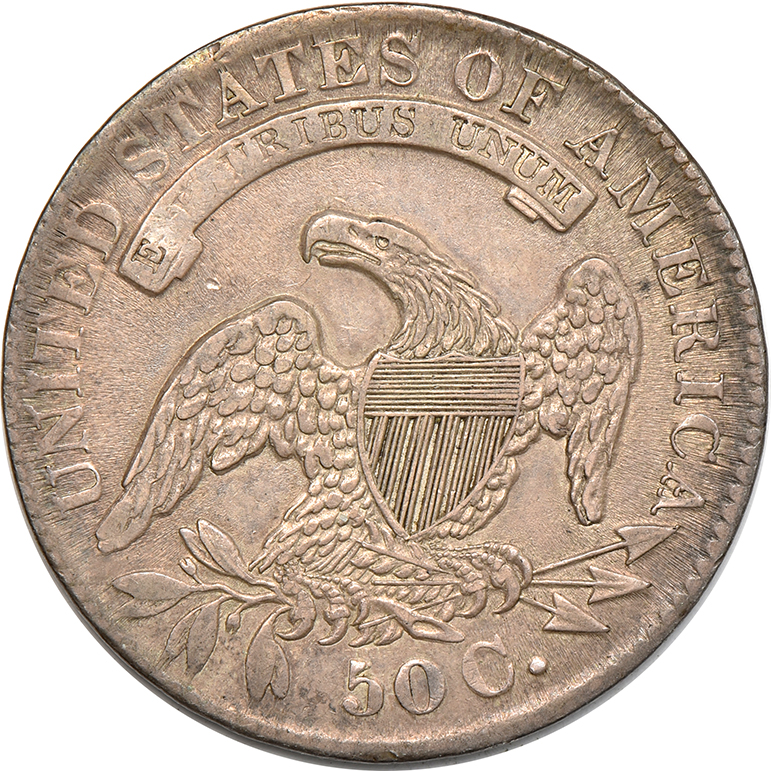 1832 Half Dollar Small Letters, AU-58