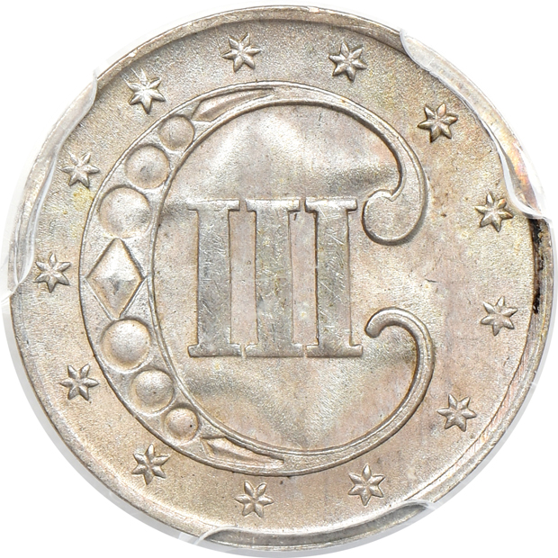 1851 Silver Three-Cent Piece (Trime) PCGS, MS-67