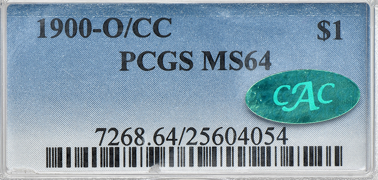 1900-O/CC S$1 PCGS, MS-64 CAC