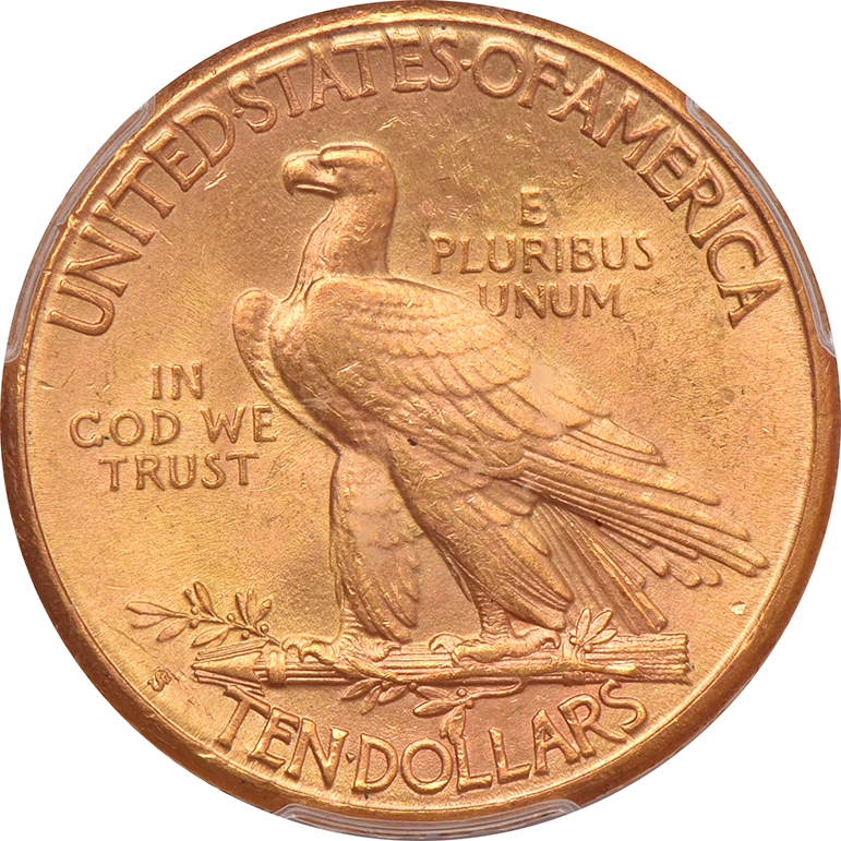 1910-S Gold $10 PCGS, MS-64