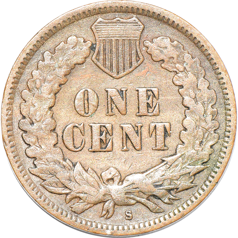 1908-S Cent, F-12