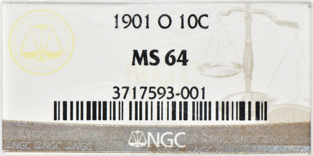 1901-O Dime NGC, MS-64