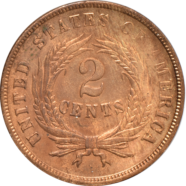 1865 Two-Cent FS-1301, MS Light Clean