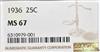 1936 Quarter NGC, MS-67