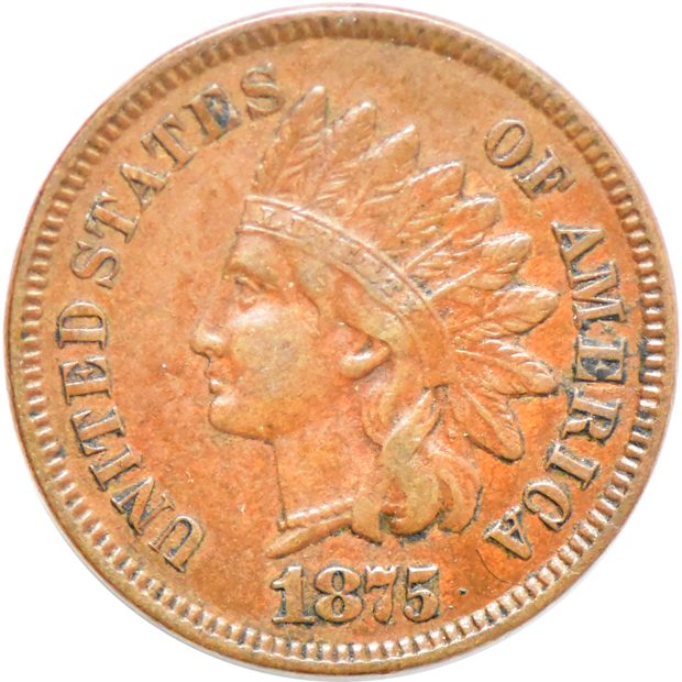 1875 Cent, XF-45