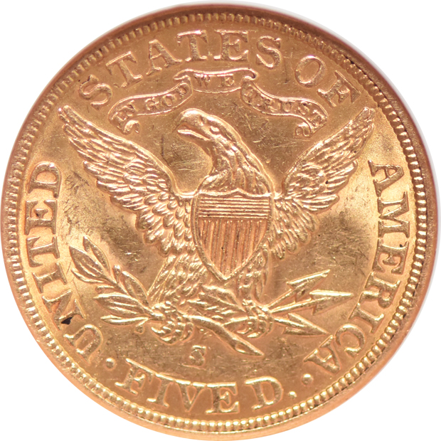 1903-S Gold $5 NGC, MS-61