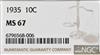 1935 Dime NGC, MS-67