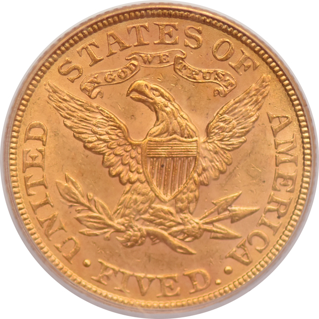 1900 Gold $5 PCGS, MS-61