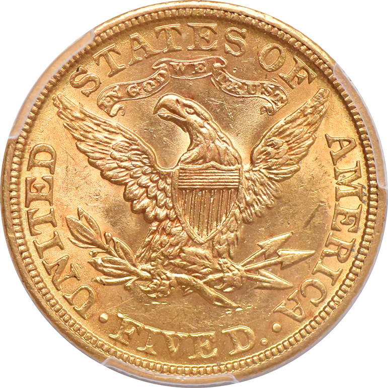 1908 Gold $5 PCGS, MS-61