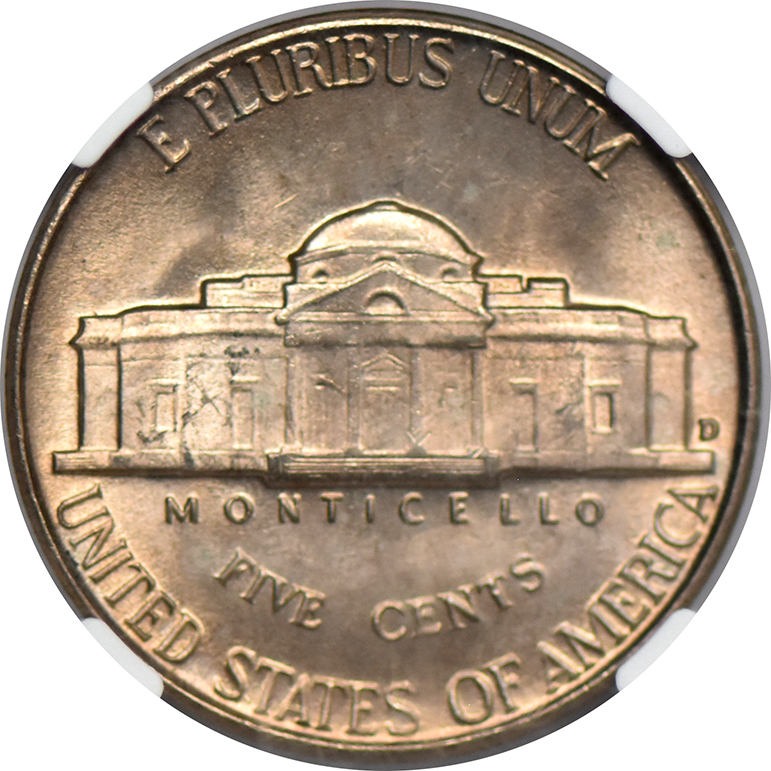 1950-D Nickel NGC, MS-66 FS