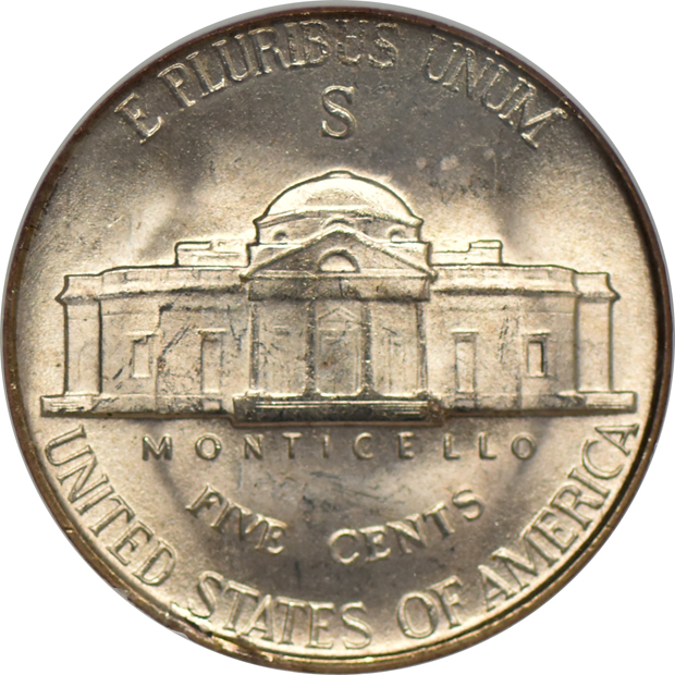 1944-S Nickel NGC, MS-67