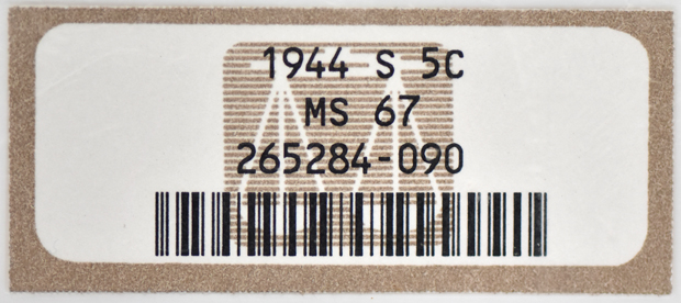 1944-S Nickel NGC, MS-67