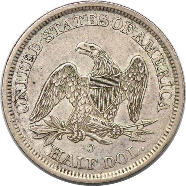 1843-O Half Dollar, AU-55