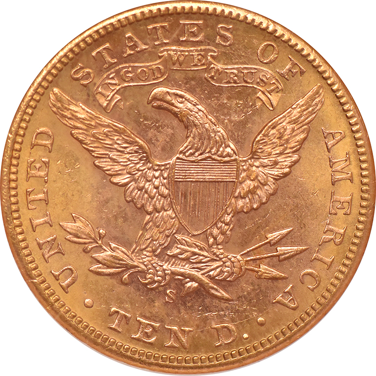 1901-S Gold $10 NGC, MS-65