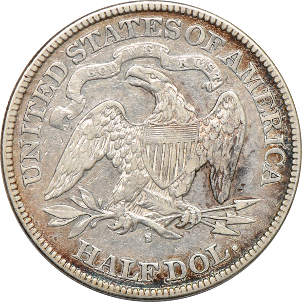 1876-S Half Dollar Small "S", VF +/Light Clean