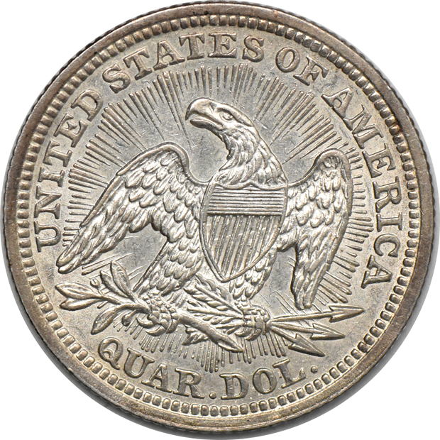 1853 Quarter Arrows And Rays, AU-55