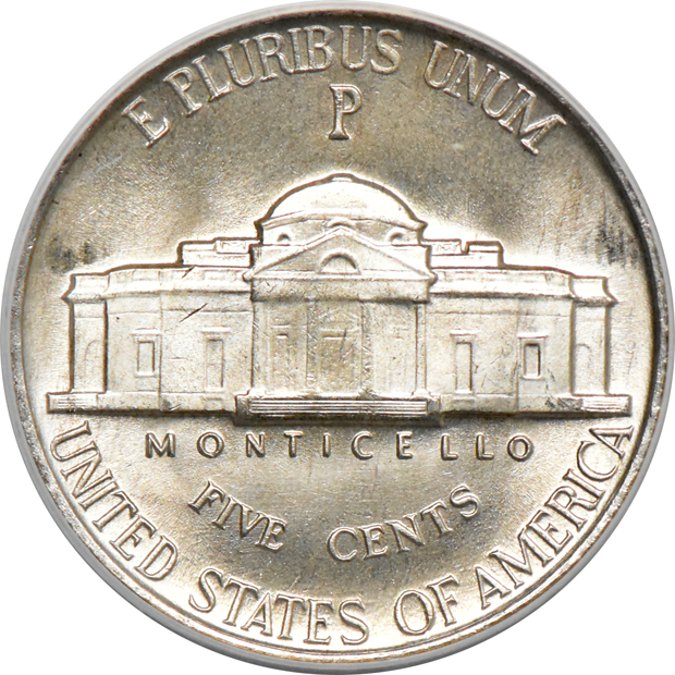 1943-P Nickel ANACS, MS-66 FS