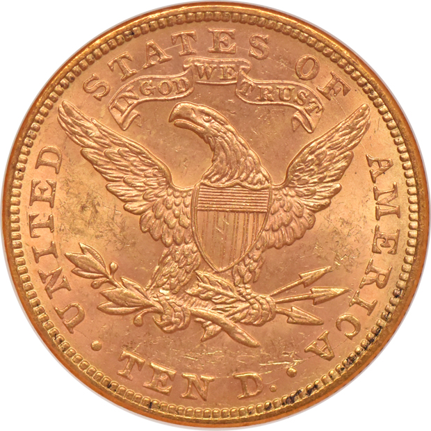 1893 Gold $10 NGC, MS-63