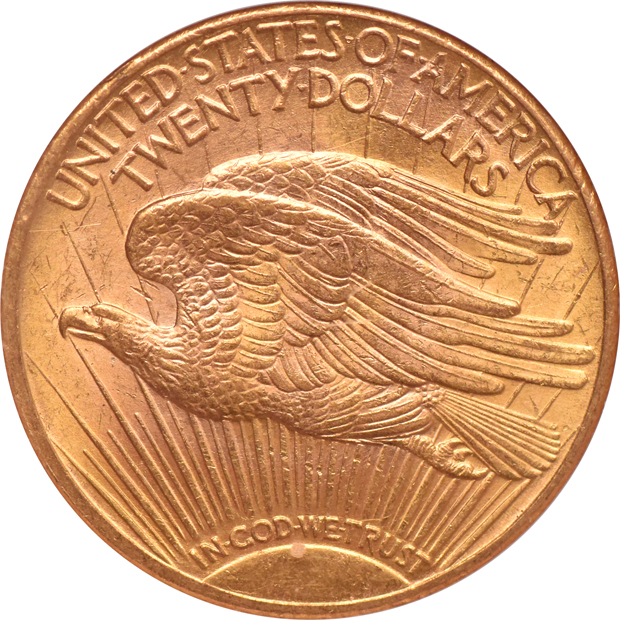 1924 Gold $20 NGC, MS-61