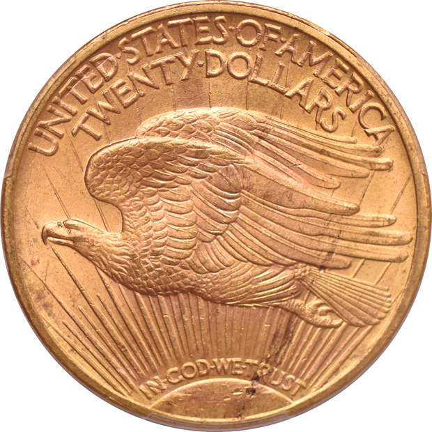 1922 Gold $20 PCGS, MS-63