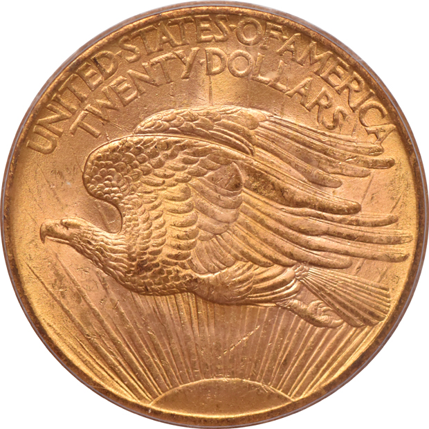 1908 Gold $20 NO MOTTO PCGS, MS-62