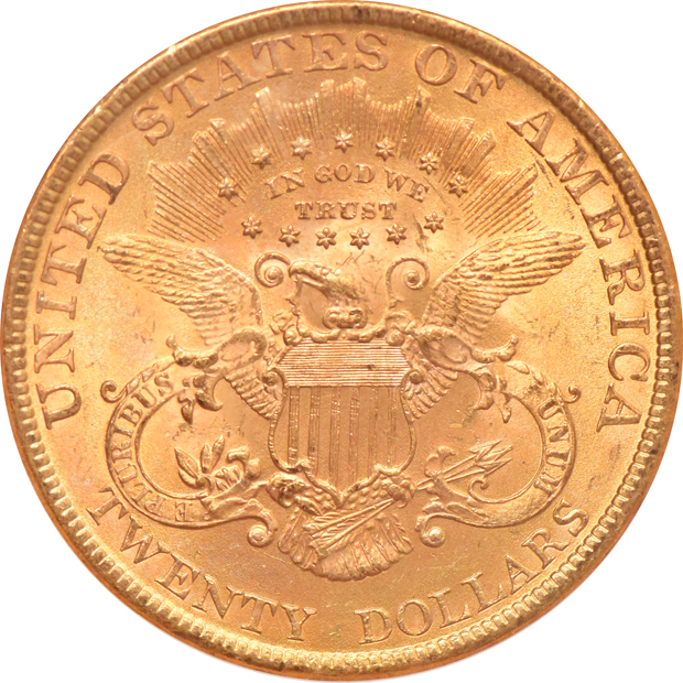 1899 Gold $20 NGC, MS-63