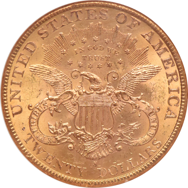 1898-S Gold $20 NGC, MS-63