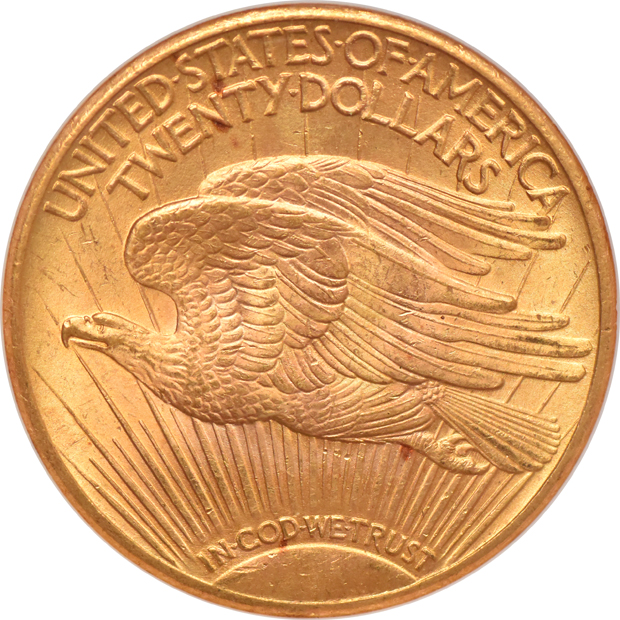 1924 Gold $20 NGC, MS-62