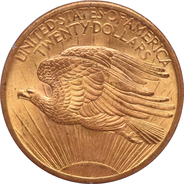 1908 Gold $20 NO MOTTO PCGS, MS-60 CAC