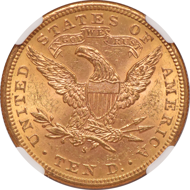 1898-S Gold $10 NGC, MS-62