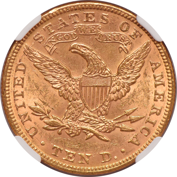 1893 Gold $10 NGC, MS-62
