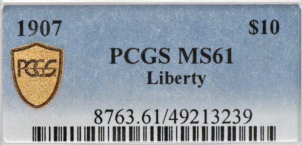 1907 Gold $10 LIBERTY PCGS, MS-61