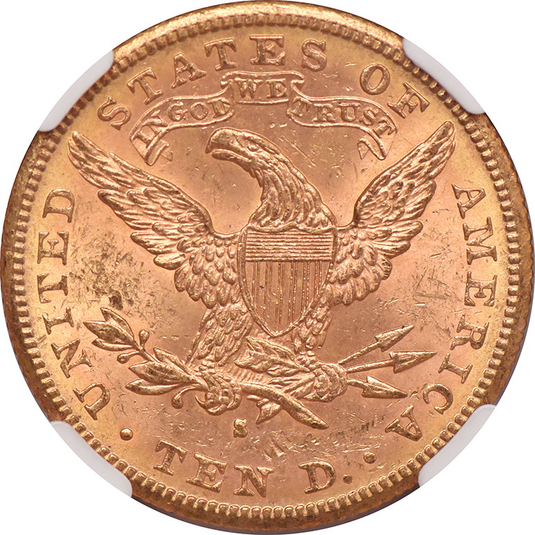 1881-S Gold $10 NGC, MS-62