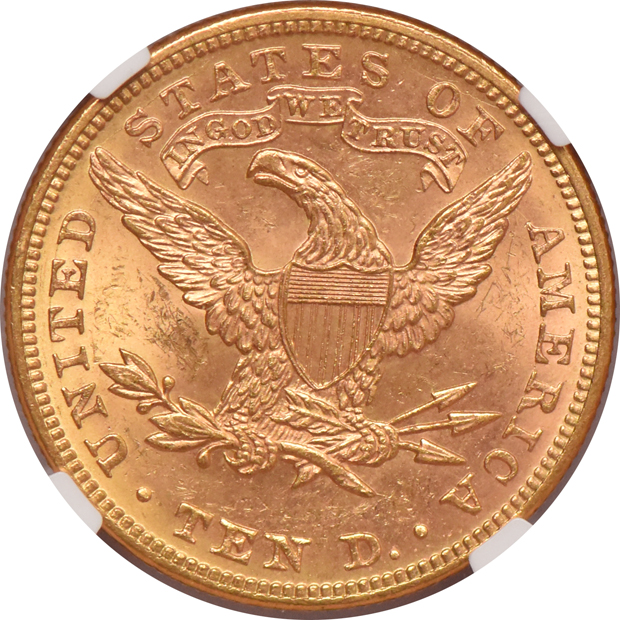 1893 Gold $10 NGC, MS-63