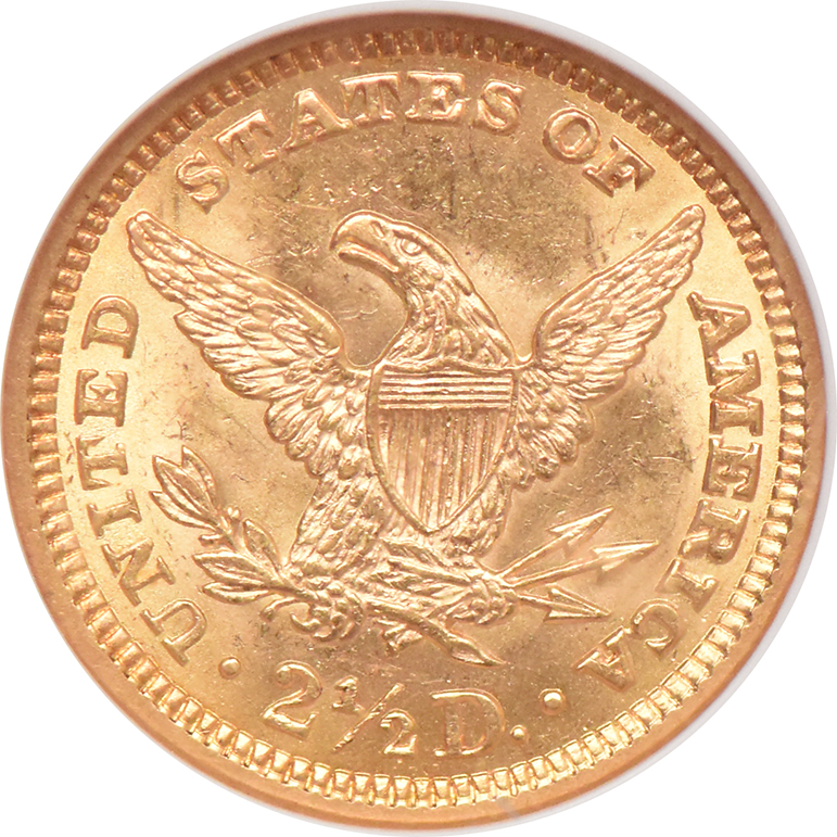 1907 Gold $2.50 NGC, MS-61