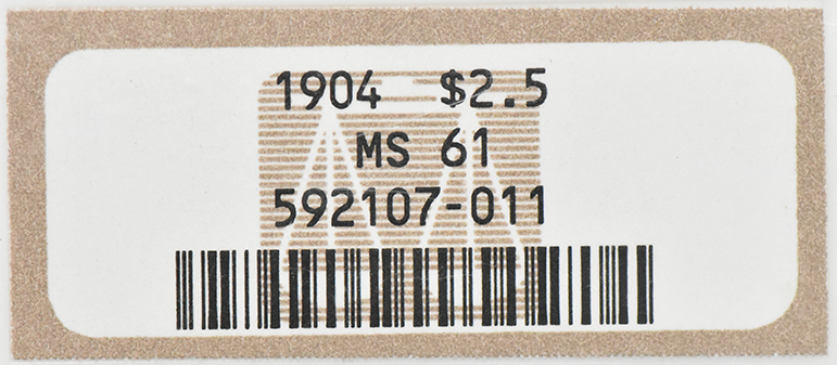 1904 Gold $2.50 NGC, MS-61