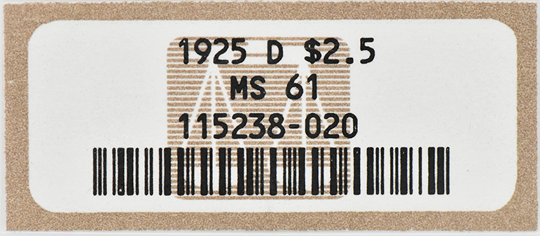 1925-D Gold $2.50 NGC, MS-61