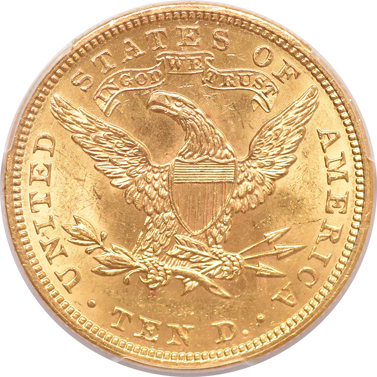 1907 Gold $10 LIBERTY PCGS, MS-62