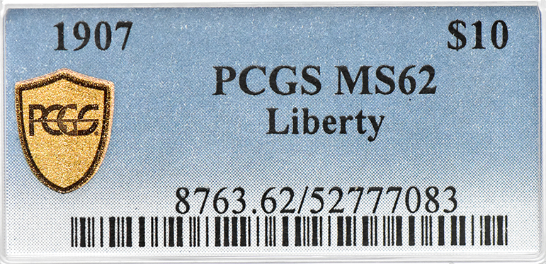 1907 Gold $10 LIBERTY PCGS, MS-62